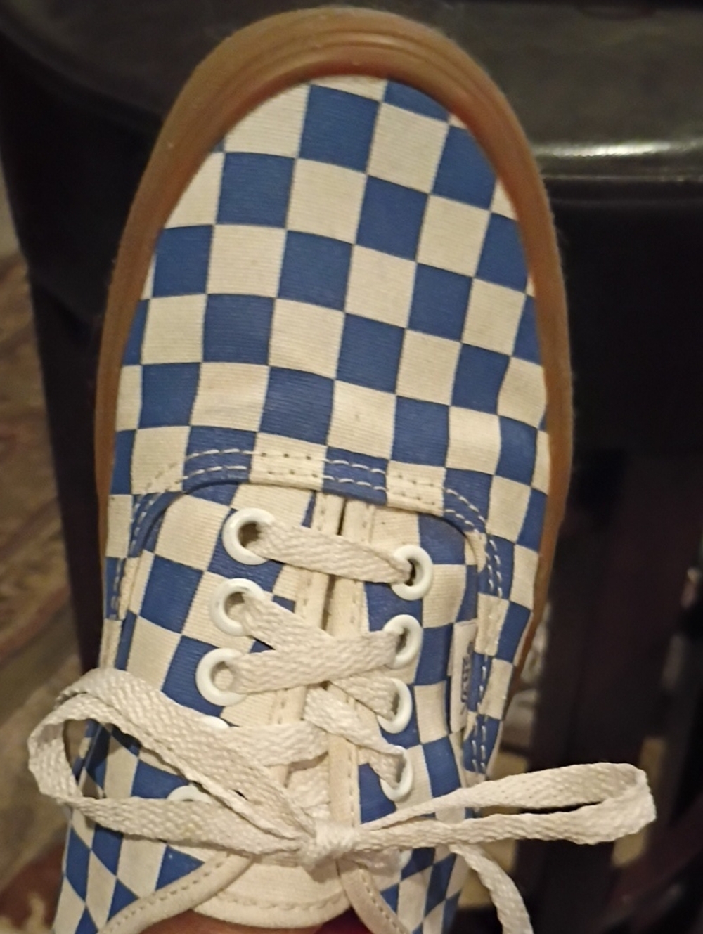 Vans Blue and White Checkerboard Sneakers